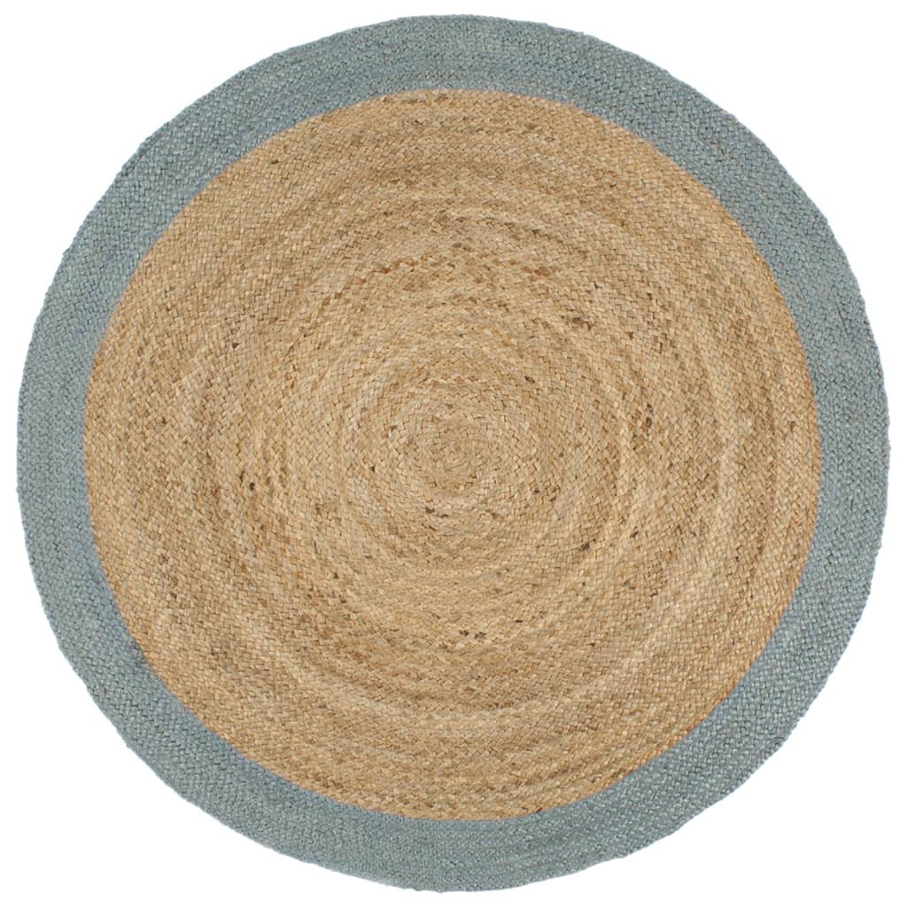 Vidaxl Teppich handgefertigt mit olivgrüner Grenze 210 cm Jute