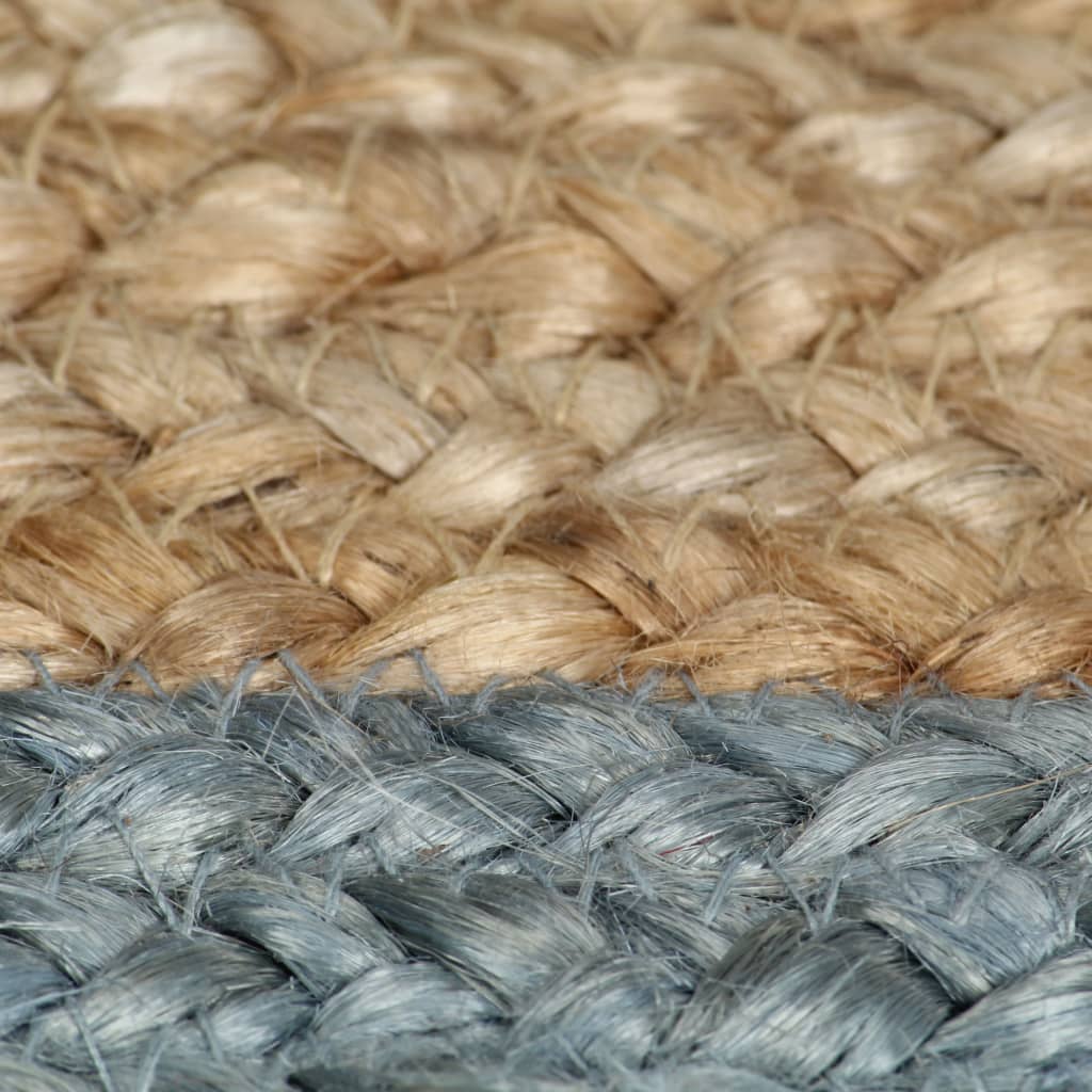 Vidaxl Teppich handgefertigt mit olivgrüner Grenze 210 cm Jute