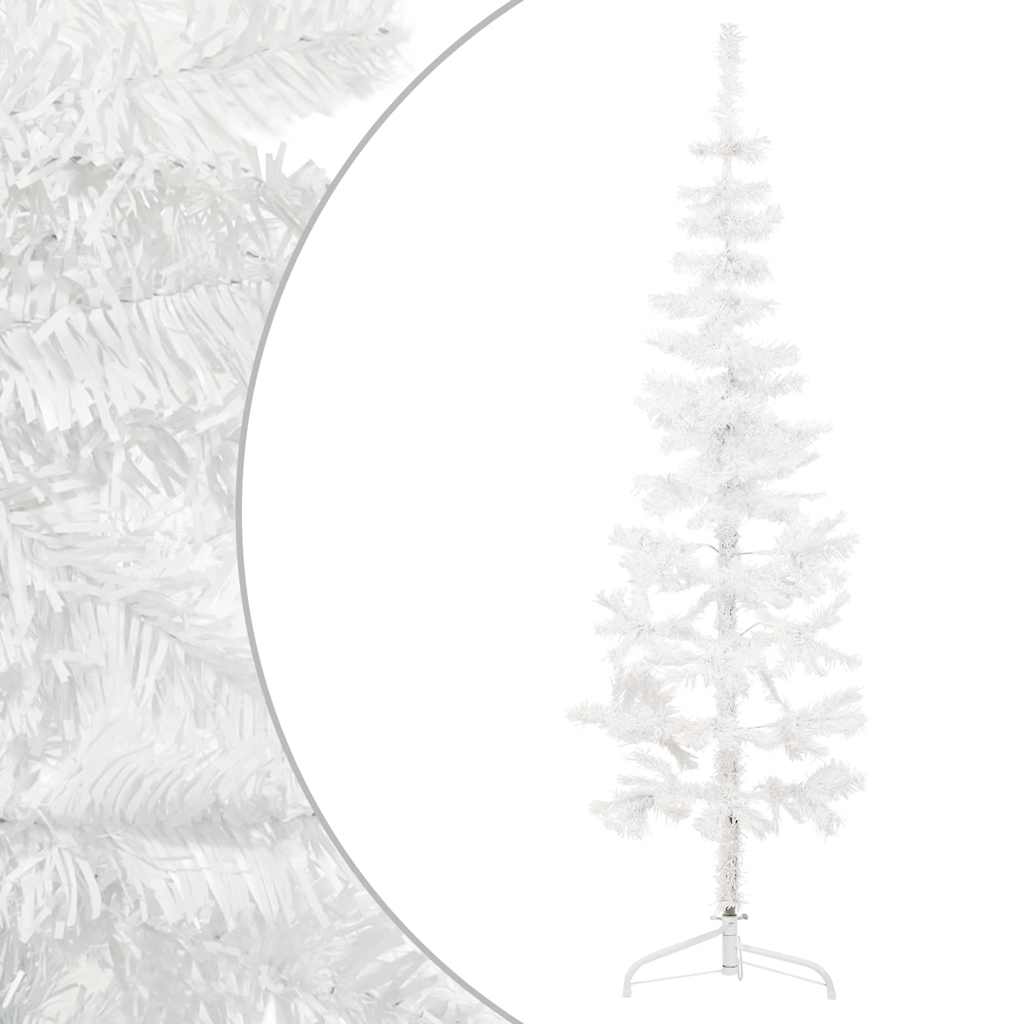 Vidaxl Kunstkerstboom połowa ze standardowym wąskim białym 180 cm