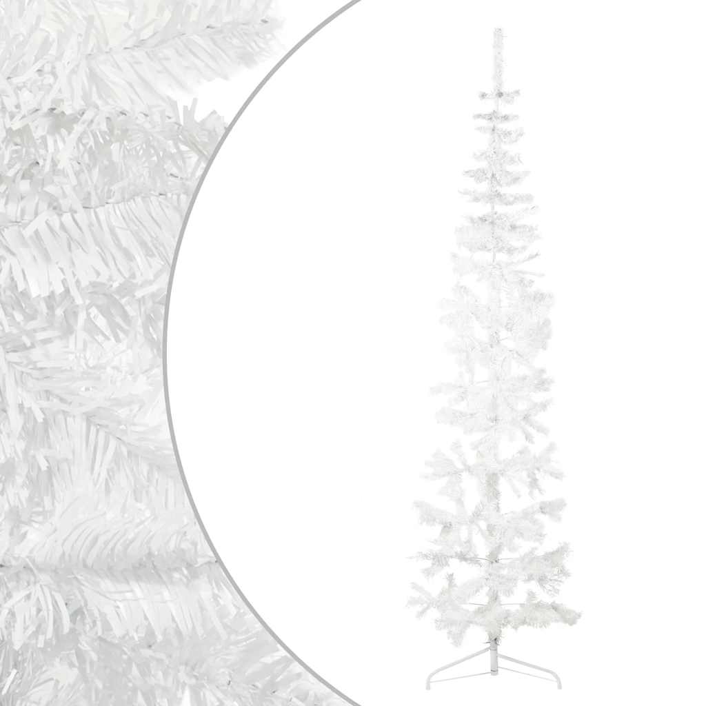 VidaXL Kunstkerstboom Half with standard narrow 240 cm white