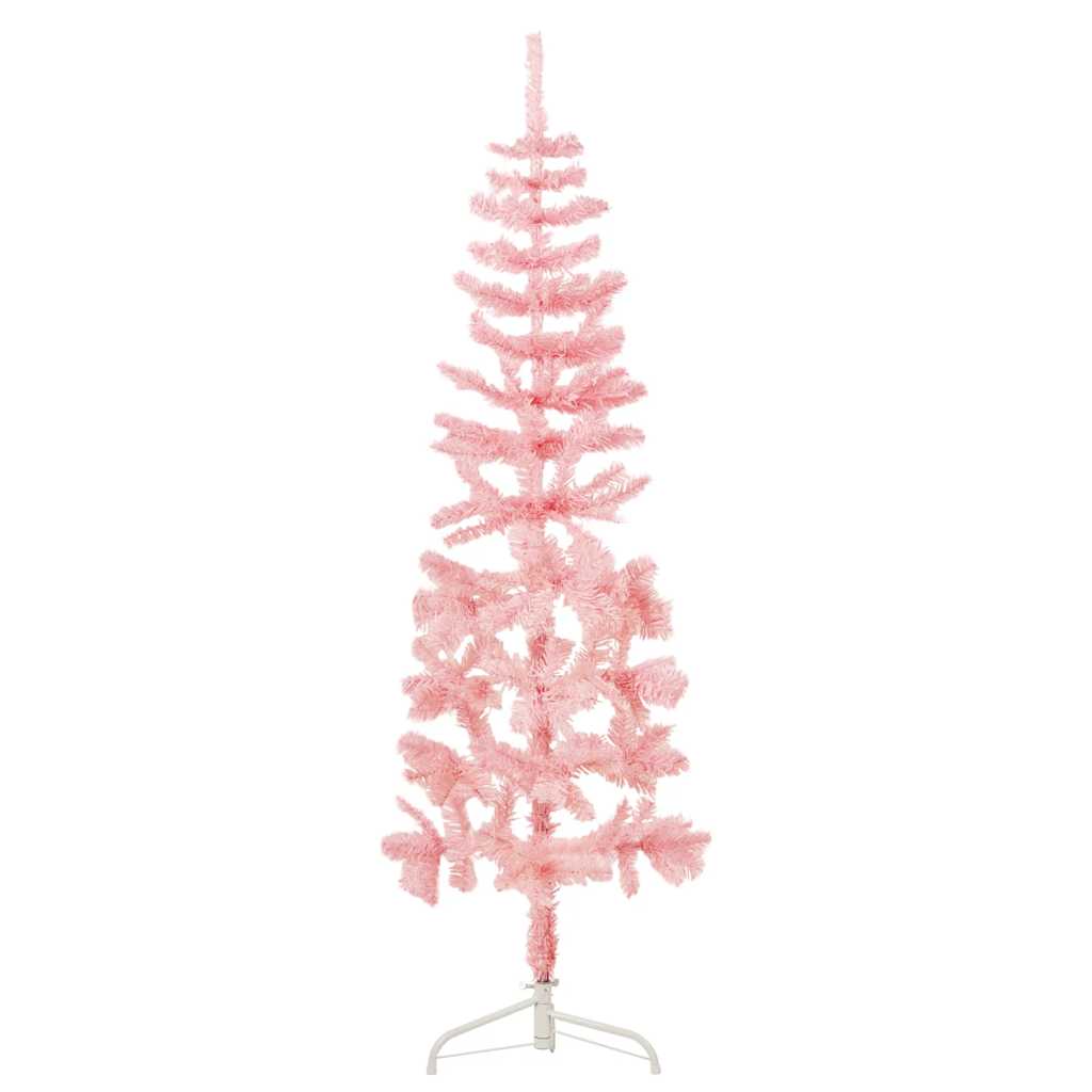 Vidaxl Kunstkerstboom Half with standard narrow 180 cm pink