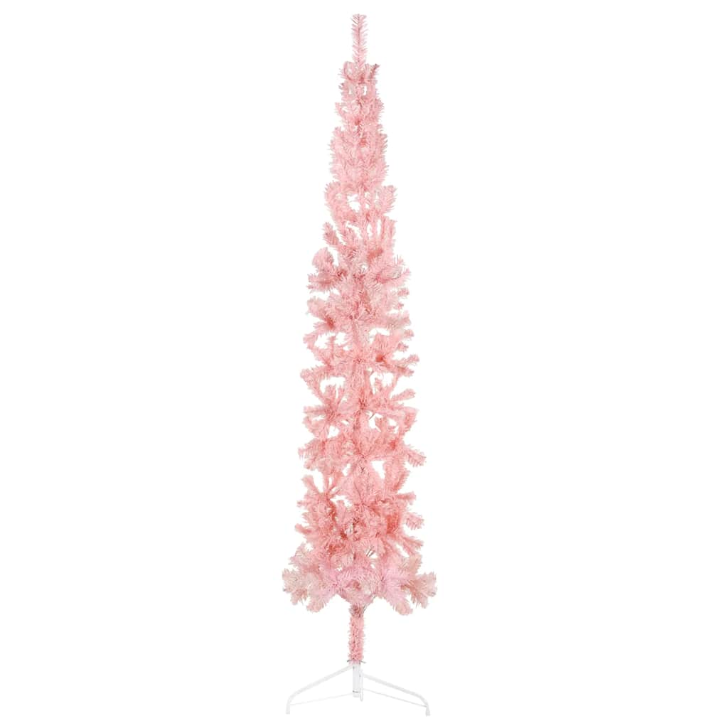 Vidaxl Kunstkerstboom Half with standard narrow 240 cm pink