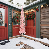 Vidaxl Kunstkerstboom Half with standard narrow 240 cm pink