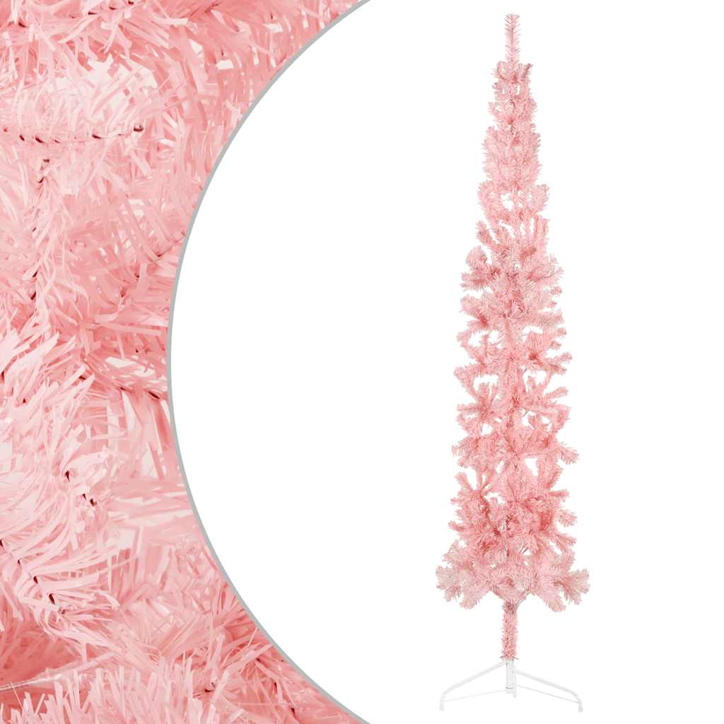 Vidaxl Kunstkerstboom Half with standard narrow 240 cm pink