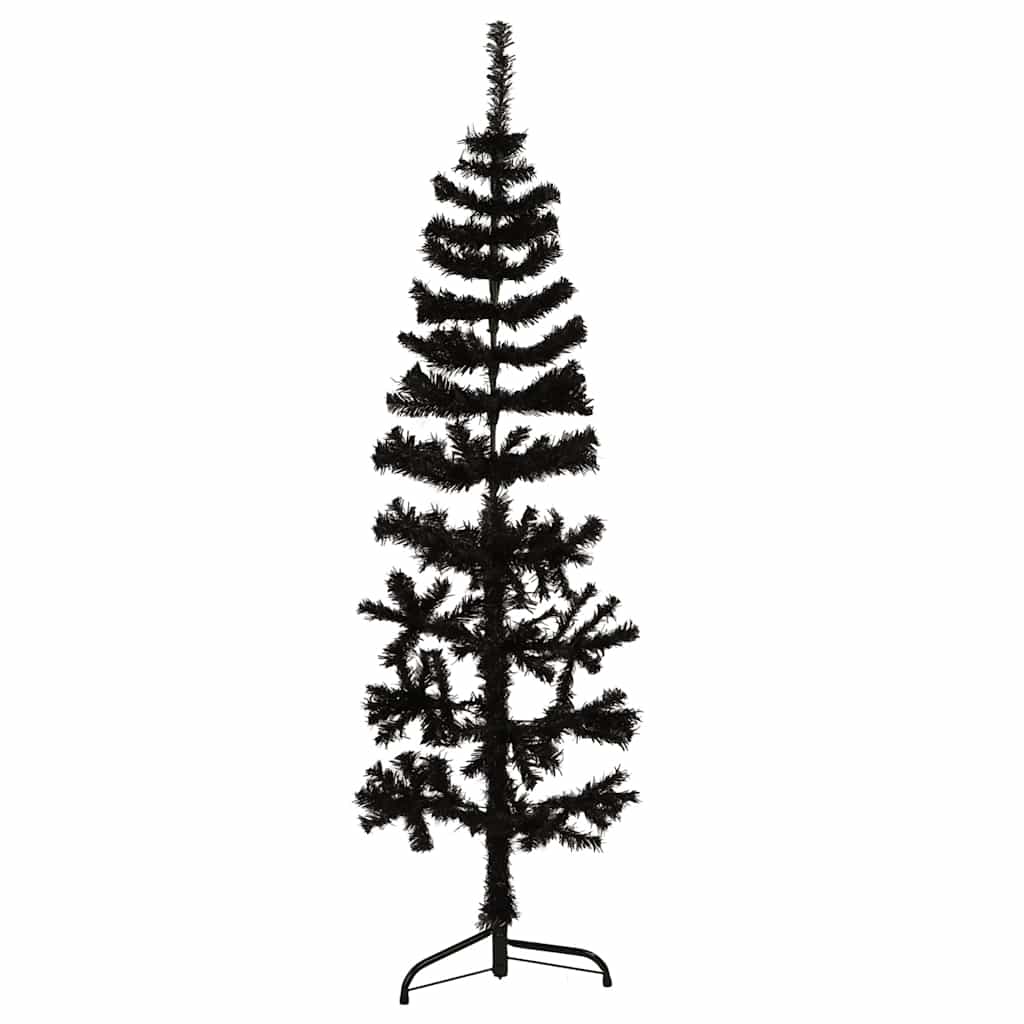 Vidaxl Kunstkerstboom Half with standard narrow 150 cm black