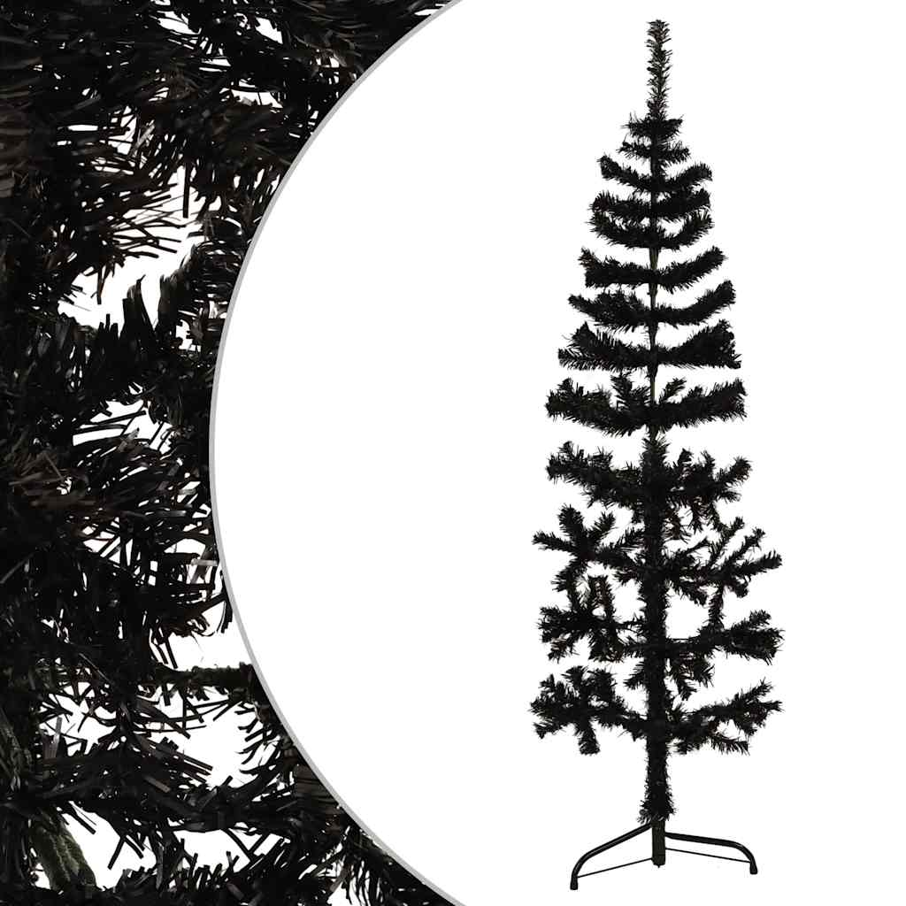 Vidaxl Kunstkerstboom Half with standard narrow 150 cm black