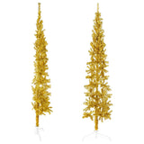 VidaXL Kunstkerstboom Half with standard narrow 210 cm gold colored