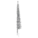 VidaXL Kunstkerstboom Half with standard narrow 150 cm silver colored