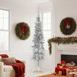 Vidaxl Kunstkerstboom Half with standard narrow 180 cm silver colored