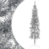 Vidaxl Kunstkerstboom Half with standard narrow 180 cm silver colored