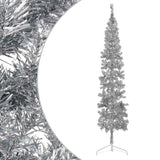 Vidaxl Kunstkerstboom Half with standard narrow 240 cm silver colored