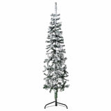 Vidaxl Kunstkerstboom hälften med snö smal 150 cm