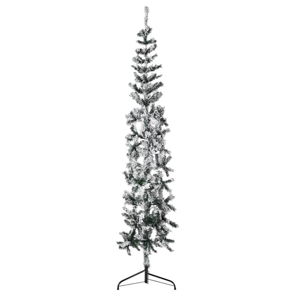 Vidaxl Kunstkerstboom Half with snow narrow 180 cm
