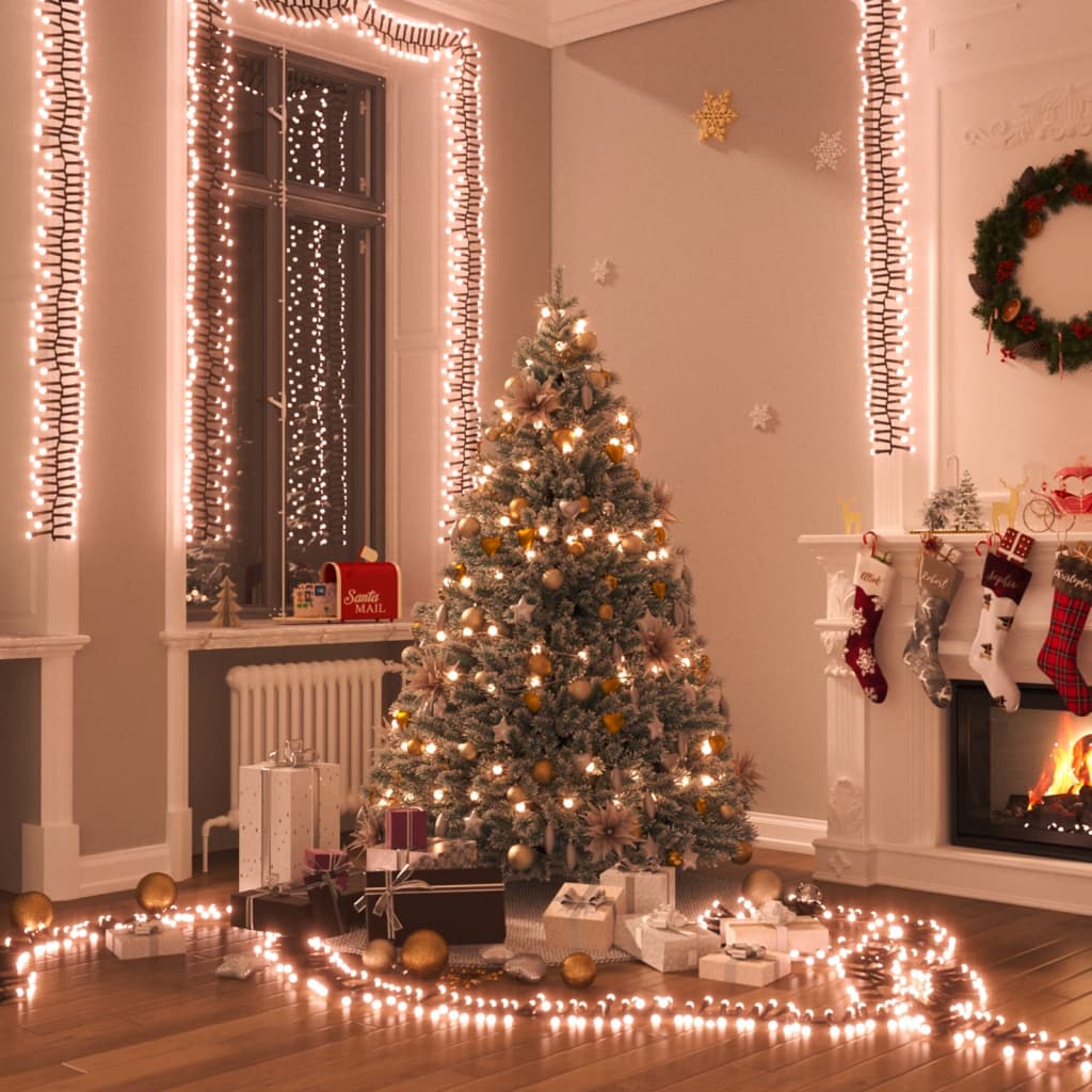 Vidaxl Light Garland Cluster med 2000 lysdioder Varm hvid 17 m PVC