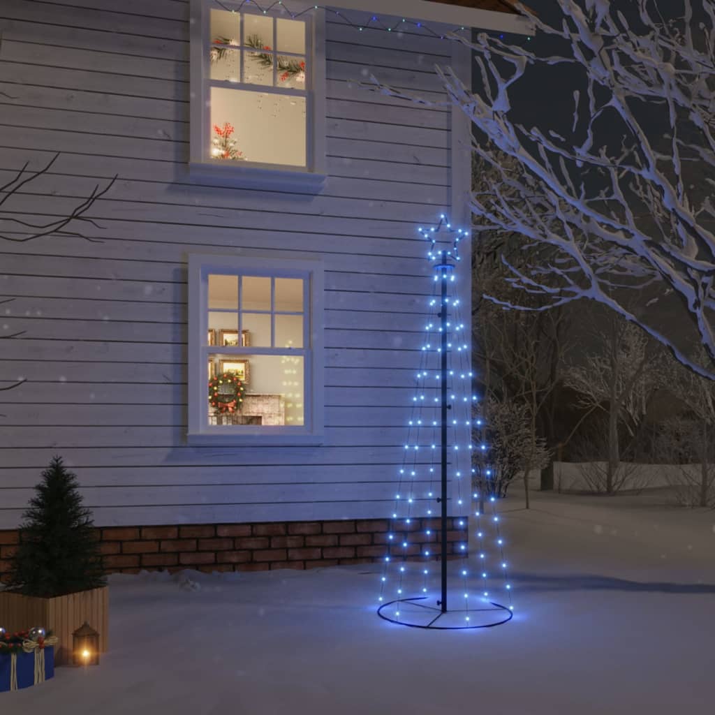 Vidaxl Kegelkerstboom 108 LEDs 70x180 cm blue