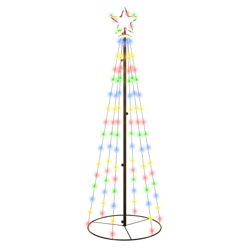 Vidaxl Kegelkerstboom 108 LEDs 70x180 cm multi -colored