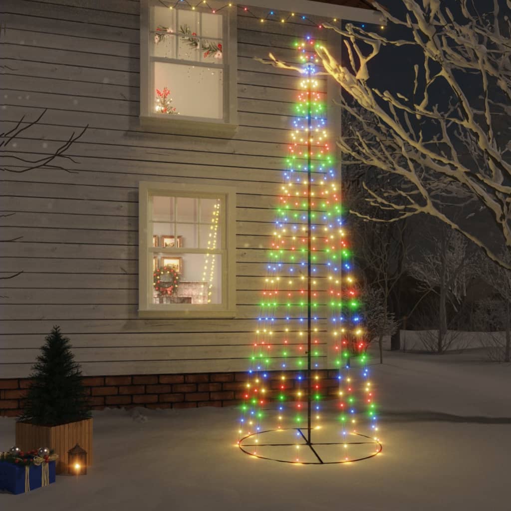 Vidaxl Kegelkerstboom 310 LEDs 100x300 cm multi -colored
