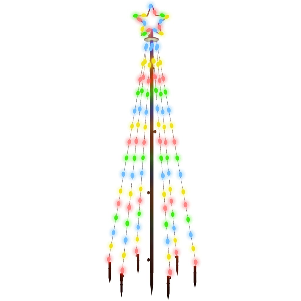 Vidaxl Chrëschtdag Bam mat Buedem Pin 108 LED Multi -Colored 180 cm