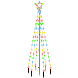 Vidaxl Chrëschtdag Bam mat Buedem Pin 108 LED Multi -Colored 180 cm