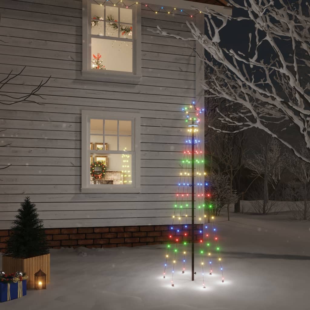 Vidaxl Chrëschtdag Bam mat Buedem Pin 108 LED Multi -Colored 180 cm