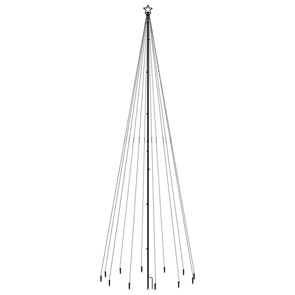 Arbre de Noël Vidaxl avec broche de sol 732 LEDS multi-colorants 500 cm