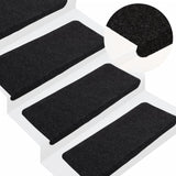 Vidaxl Stair Mats Auto -adesivo 15 ST 65x24.5x3.5 cm preto