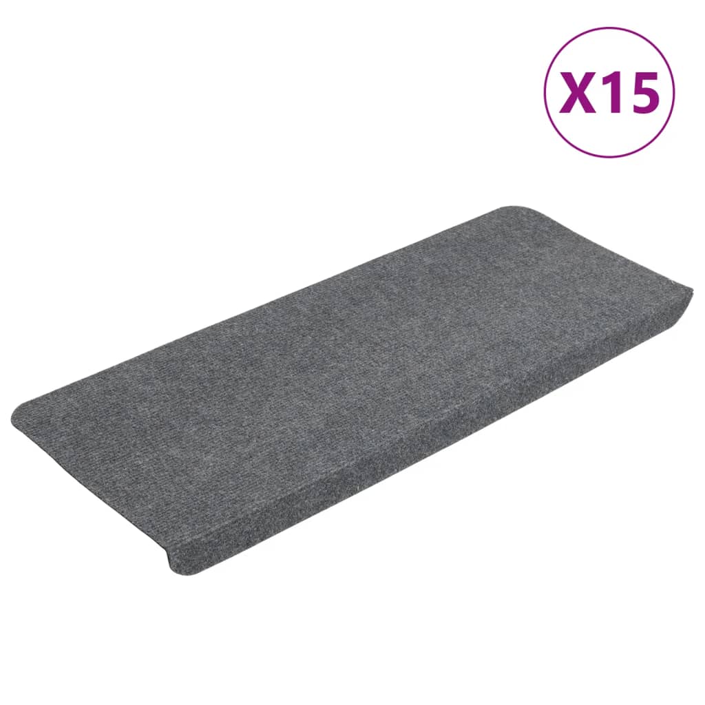 Vidaxl Stair Mats Self -fast 15 ST 65x24,5x3,5 cm grå