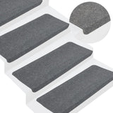 Vidaxl Stair Mats Self -fast 15 ST 65x24,5x3,5 cm grå