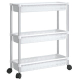 Vidaxl Späichere Trolley 3 Layer Aluminium Sëlwer a Wäiss