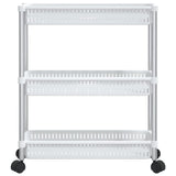 Vidaxl Späichere Trolley 3 Layer Aluminium Sëlwer a Wäiss