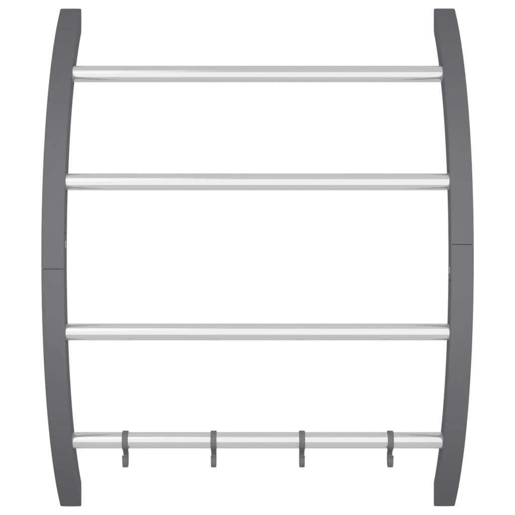 Vidaxl håndklædeholder med kroge 56x16x72 cm aluminium sølvfarvet