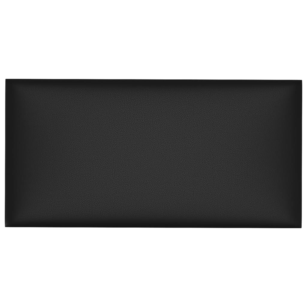 Pannelli a parete Vidaxl 12 pezzi 0,54 m² 30x15 cm in pelle artificiale nera