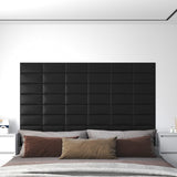 Pannelli a parete Vidaxl 12 pezzi 0,54 m² 30x15 cm in pelle artificiale nera