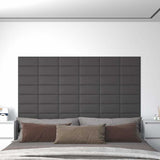Pannelli a parete Vidaxl 12 pezzi 0,54 m² 30x15 cm in pelle artificiale grigio