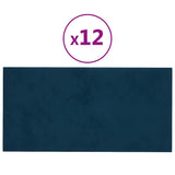 Pannelli a parete Vidaxl 12 pezzi 0,54 m² 30x15 cm Blu di velluto