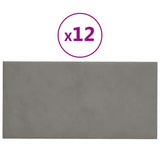 Pannelli a parete Vidaxl 12 pezzi 0,54 m² 30x15 cm Grigio chiaro di velluto