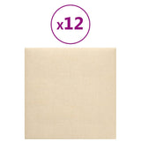 Pannelli a parete Vidaxl 12 ST 1,08 m² 30x30 cm Crema di tessuto