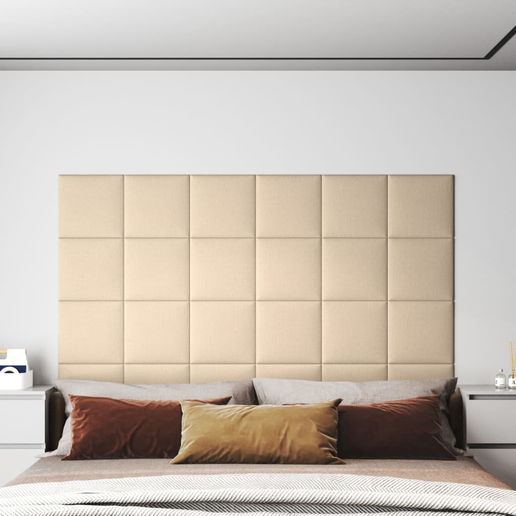 Pannelli a parete Vidaxl 12 ST 1,08 m² 30x30 cm Crema di tessuto