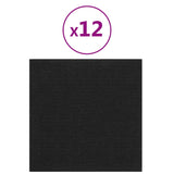 Pannelli a parete Vidaxl 12 ST 1,08 m² 30x30 cm tessuto nero