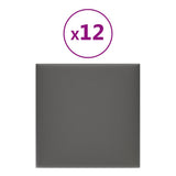 Pannelli a parete Vidaxl 12 ST 1,08 m² 30x30 cm in pelle artificiale grigio