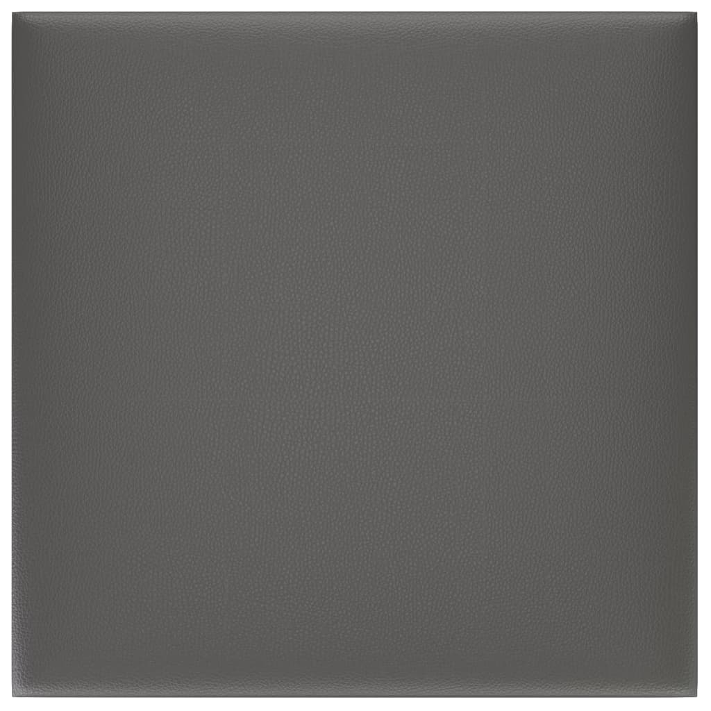 Pannelli a parete Vidaxl 12 ST 1,08 m² 30x30 cm in pelle artificiale grigio