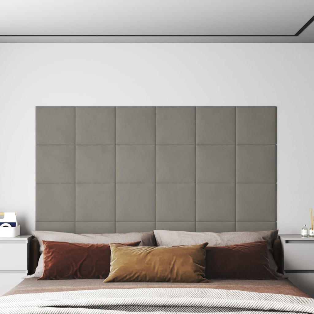 Pannelli a parete Vidaxl 12 ST 1,08 m² 30x30 cm Grigio chiaro
