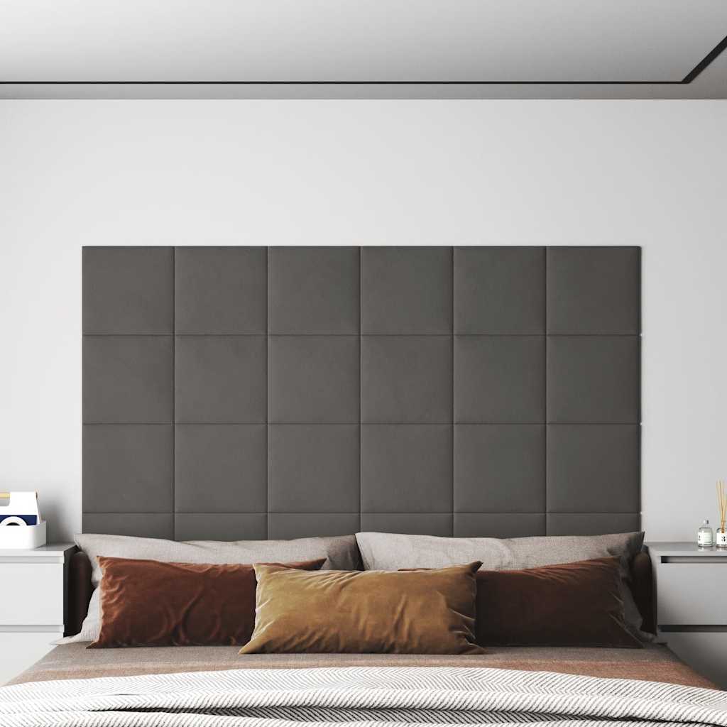 Pannelli a parete Vidaxl 12 ST 1,08 m² 30x30 cm Grigio scuro