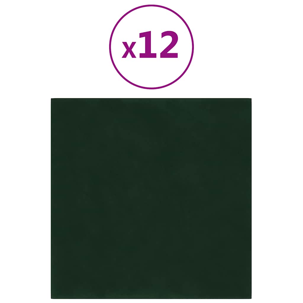 Pannelli a parete Vidaxl 12 ST 1,08 m² 30x30 cm Verde scuro