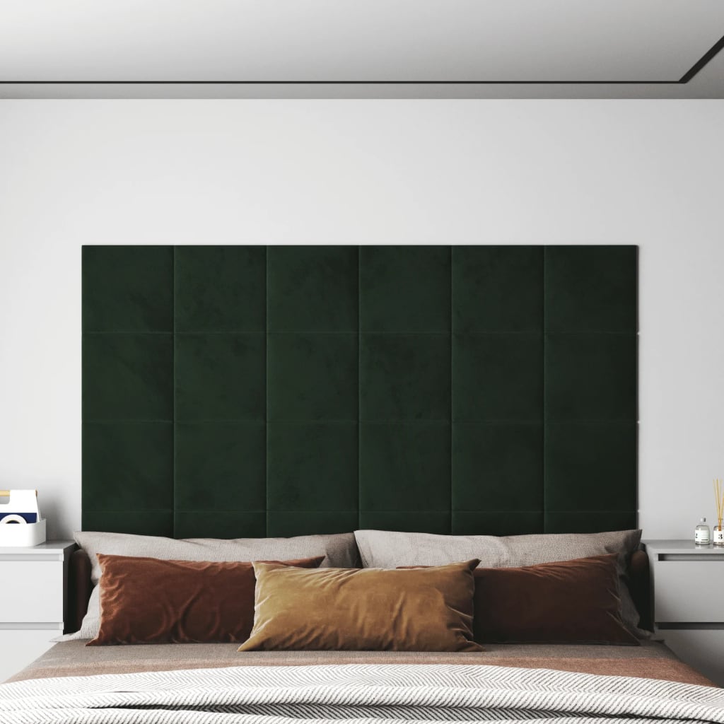 Pannelli a parete Vidaxl 12 ST 1,08 m² 30x30 cm Verde scuro