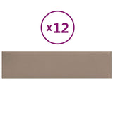 Pannelli a parete Vidaxl 12 ST 1,08 m² 60x15 cm in pelle d'arte Cappuccinocolide