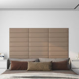 Pannelli a parete Vidaxl 12 ST 1,08 m² 60x15 cm in pelle d'arte Cappuccinocolide