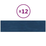 Pannelli a parete Vidaxl 12 ST 1,08 m² 60x15 cm Blu di velluto