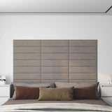 Pannelli a parete Vidaxl 12 ST 1,08 m² 60x15 cm Grigio chiaro di velluto