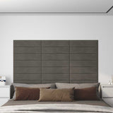 Vidaxl väggpaneler 12 st 1,08 m² 60x15 cm sammet mörkgrå